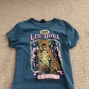 Urban Outfitters Blue Leopard Graphic Tee